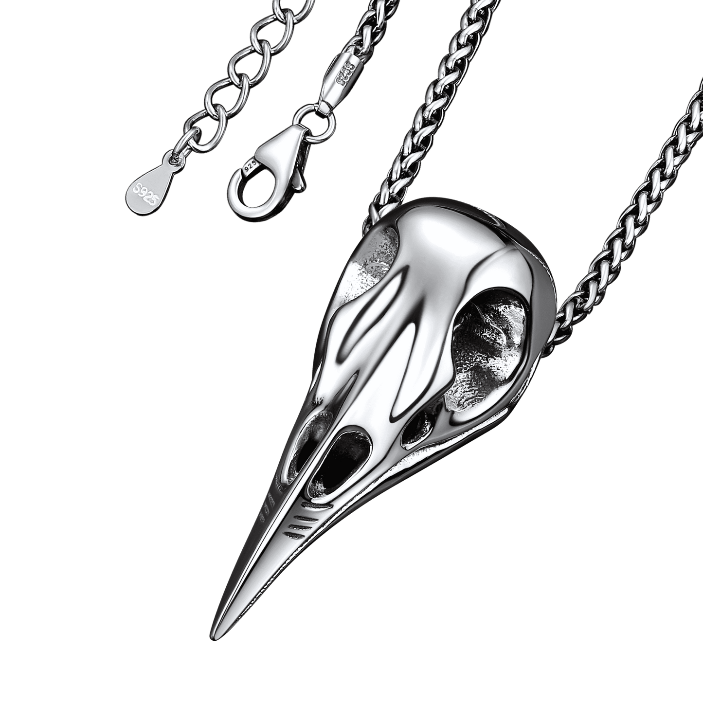 FaithHeart Viking Odin Raven Skull Necklace For Men FaithHeart