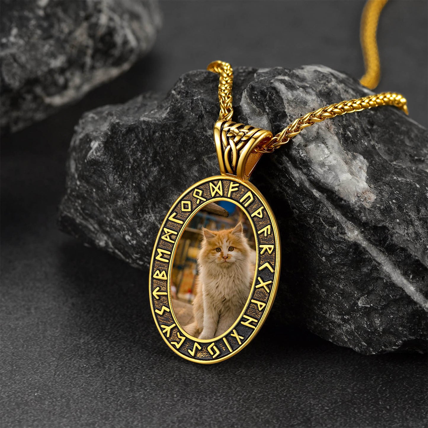 FaithHeart Customized Engraved Picture Necklaces Runes Necklace FaithHeart