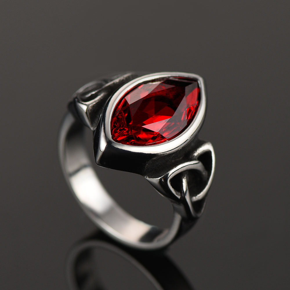 FaithHeart Vintage Celtic Ruby Ring Gemstone Ring for Men FaithHeart