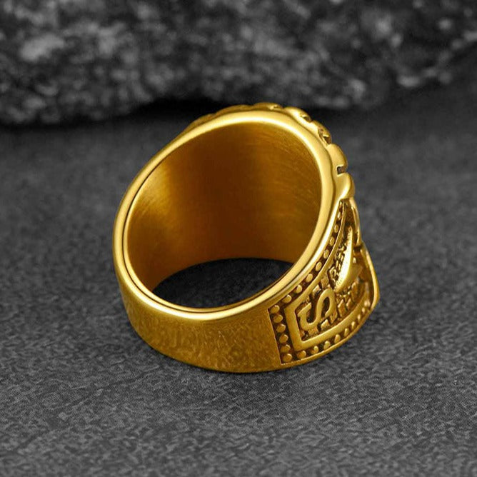 FaithHeart Blue Sapphire All Seeing Eye Ring Stainless Steel FaithHeart