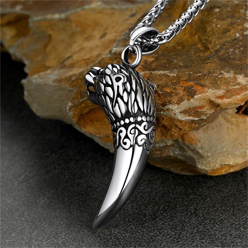 FaithHeart Viking Wolf Tooth Necklace For Men FaithHeart