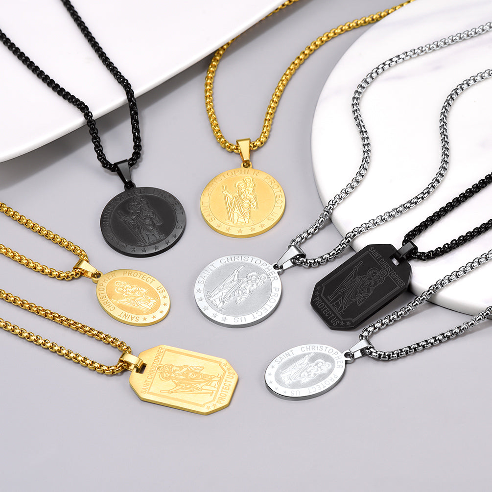 FaithHeart St. Christopher Dog Tag Necklace Medal Jewelry FaithHeart