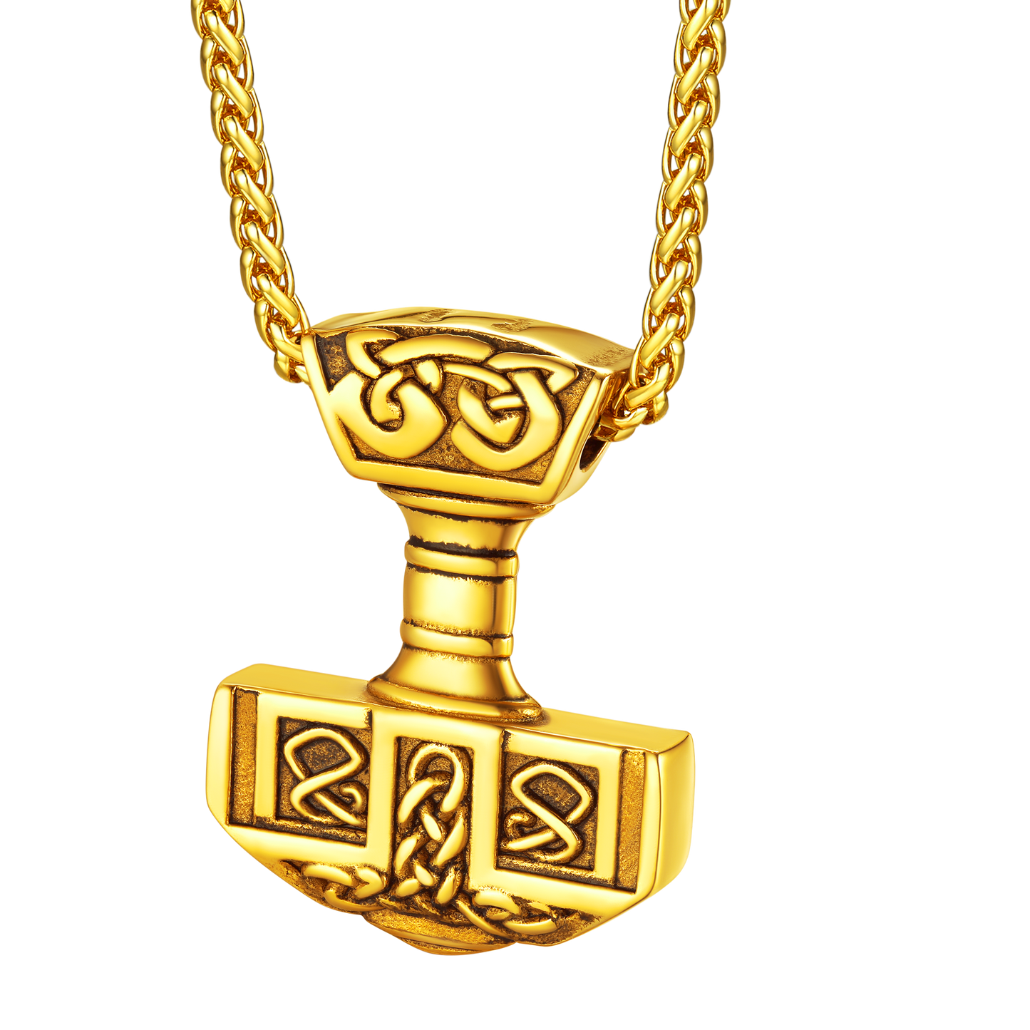 FaithHeart Norse Viking Thor's Hammer Necklace Mjolnir Pendant for Men FaithHeart