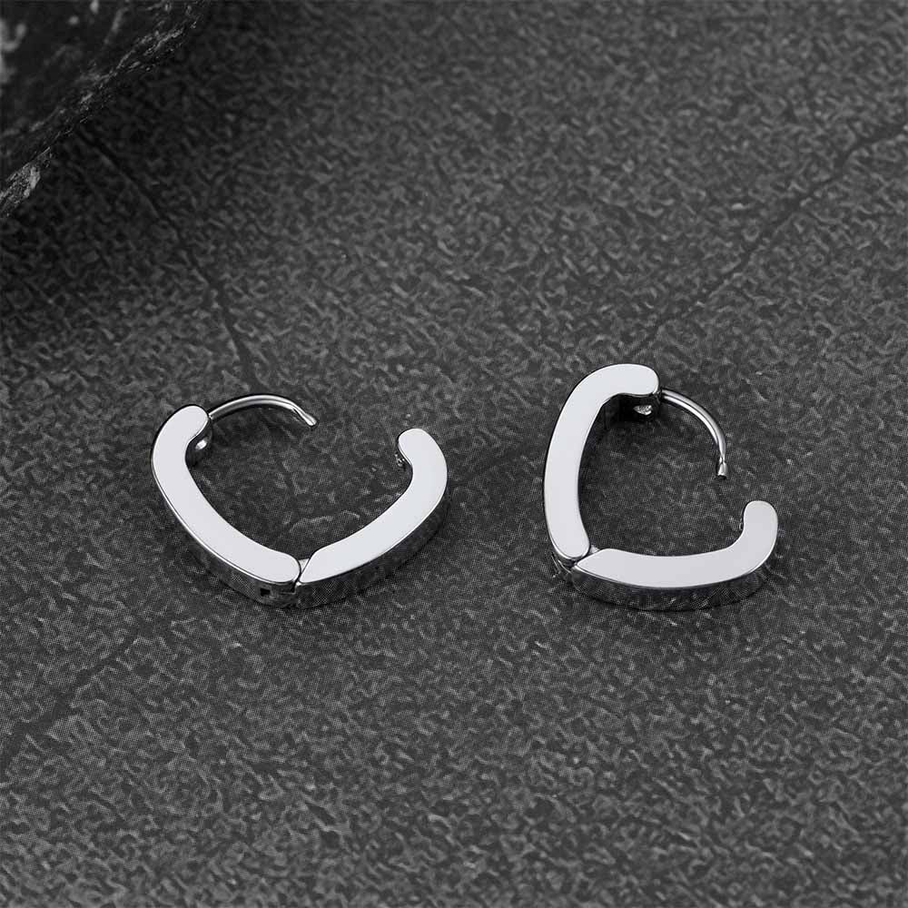 FaithHeart Heart Hoop Earrings Set for Men 4 Pairs FaithHeart