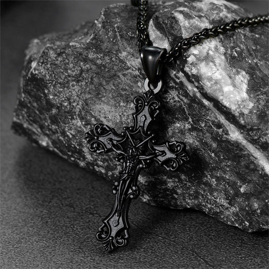 FaithHeart Cross Crucifix Pendant Necklace For Men Stainless Steel FaithHeartimg