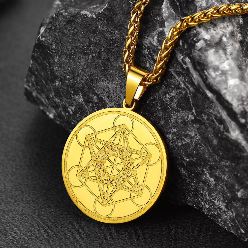 FaithHeart Metatron's Cube Pendant Necklace For Men FaithHeart