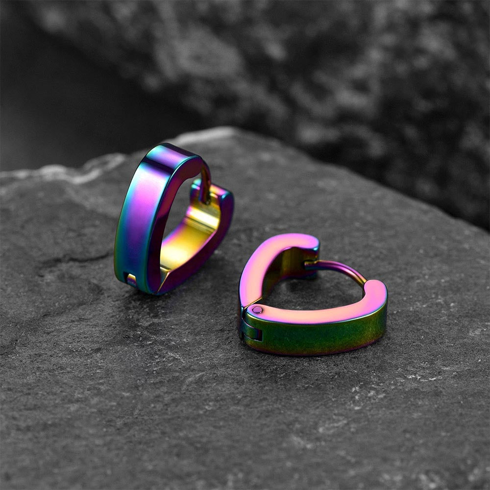 FaithHeart Heart Hoop Earrings Set for Men 4 Pairs FaithHeart