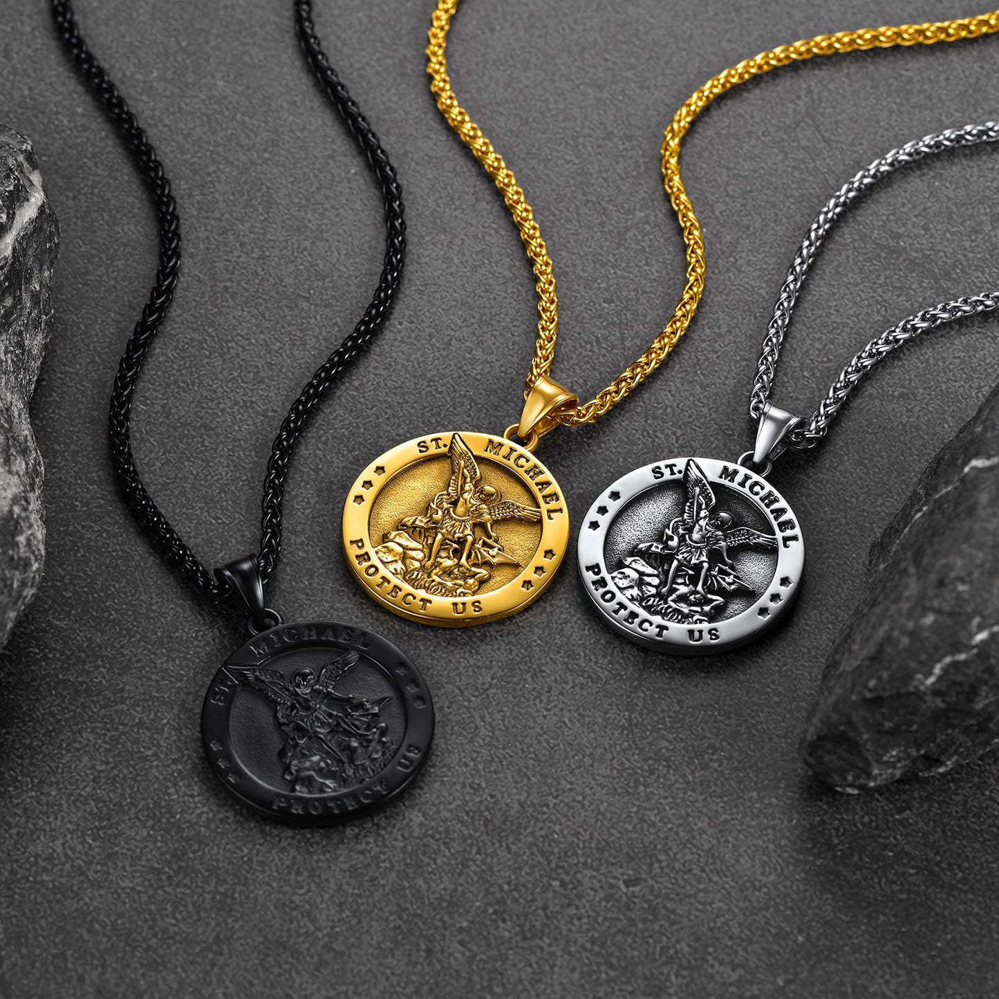 FaithHeart Archangel St. Michael Pendant Necklace for Men FaithHeart
