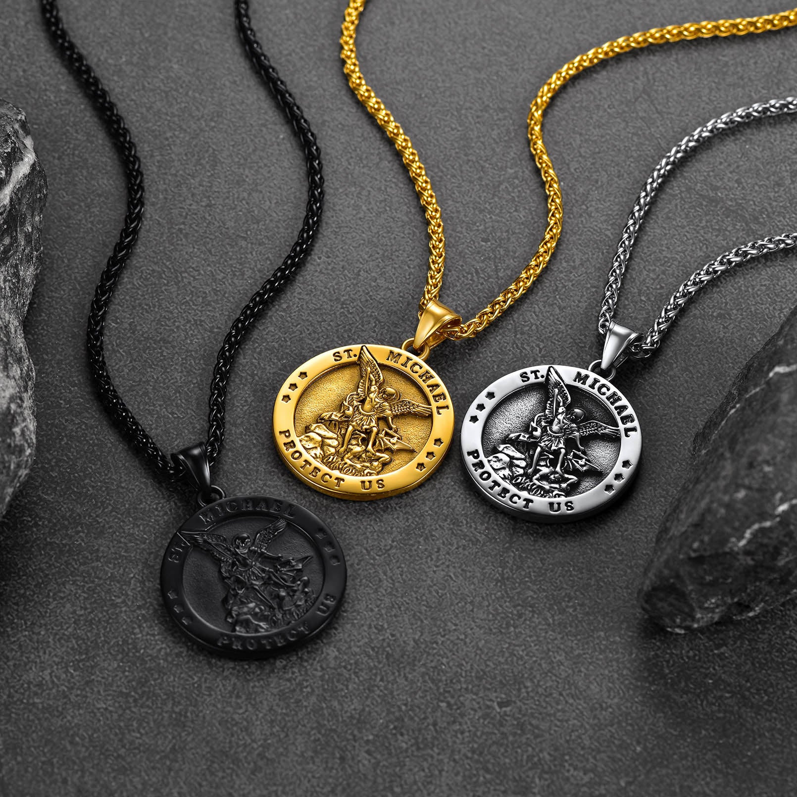 FaithHeart Archangel St. Michael Pendant Necklace for Men FaithHeart