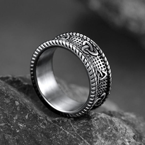 FaithHeart Viking Celtic Knot Band Ring For Men FaithHeart