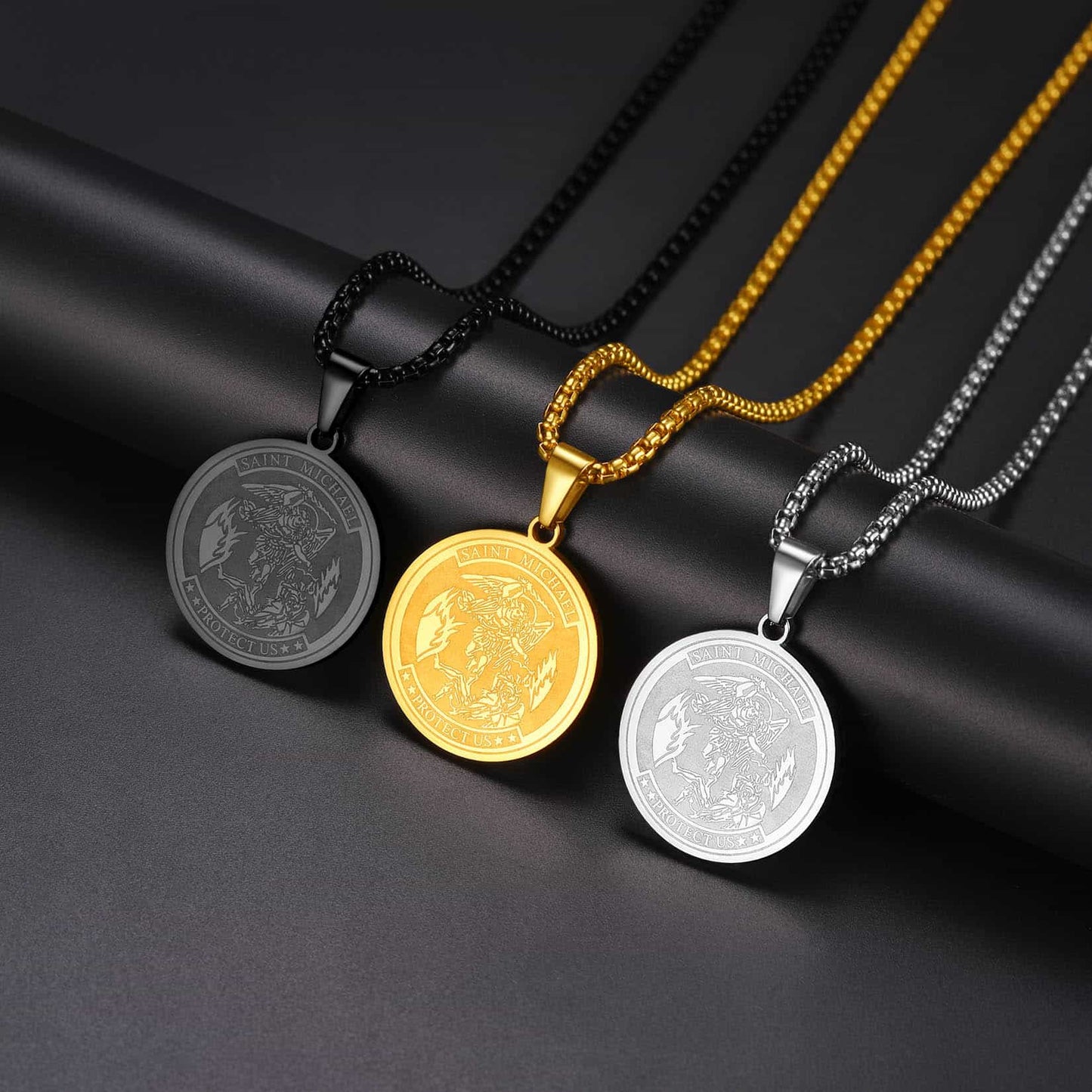 FaithHeart St. Michael Catholic Necklace Medal Protection Necklace for Men FaithHeart