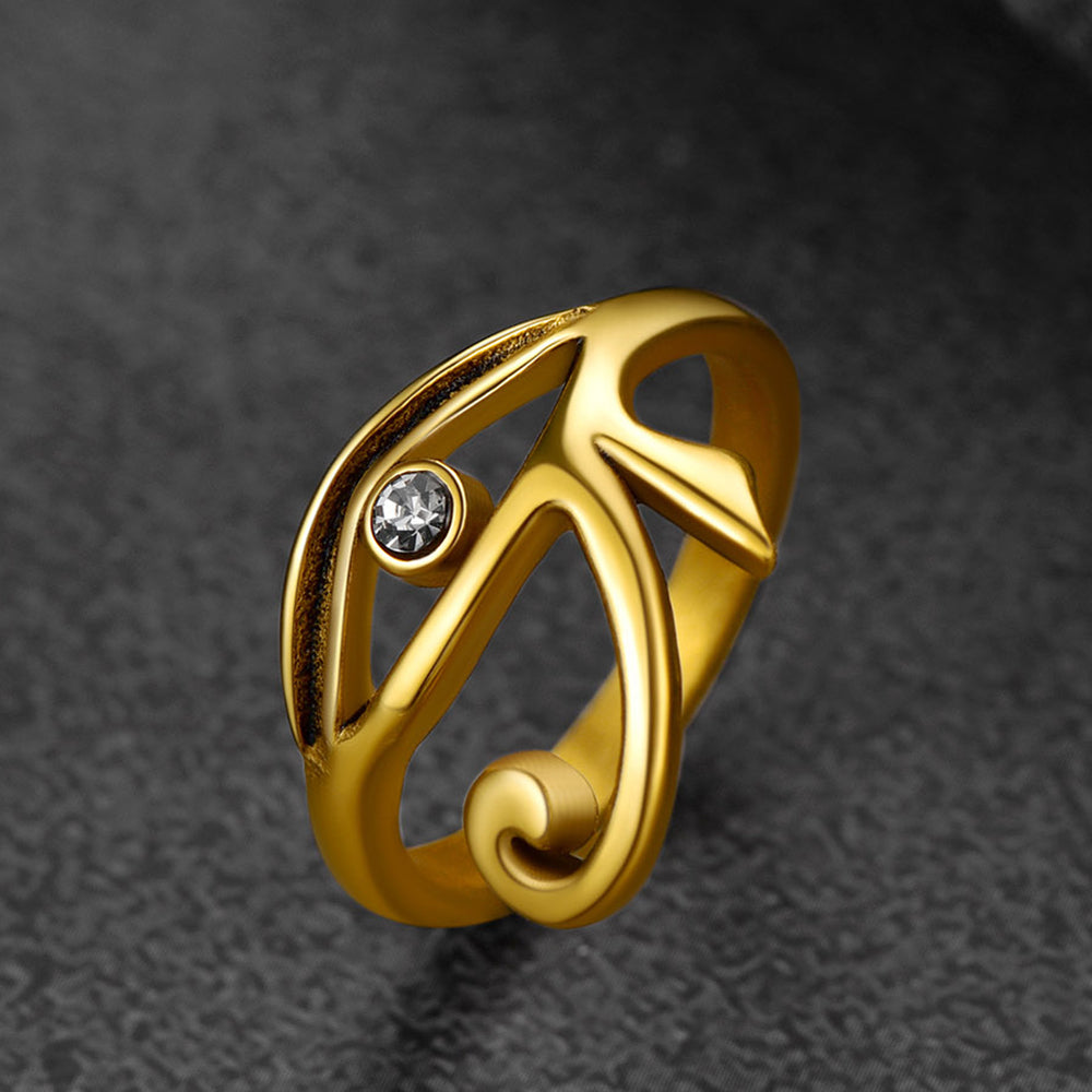 FaithHeart Egyptian Eye of Horus Ring for Men Stainless Steel FaithHeart
