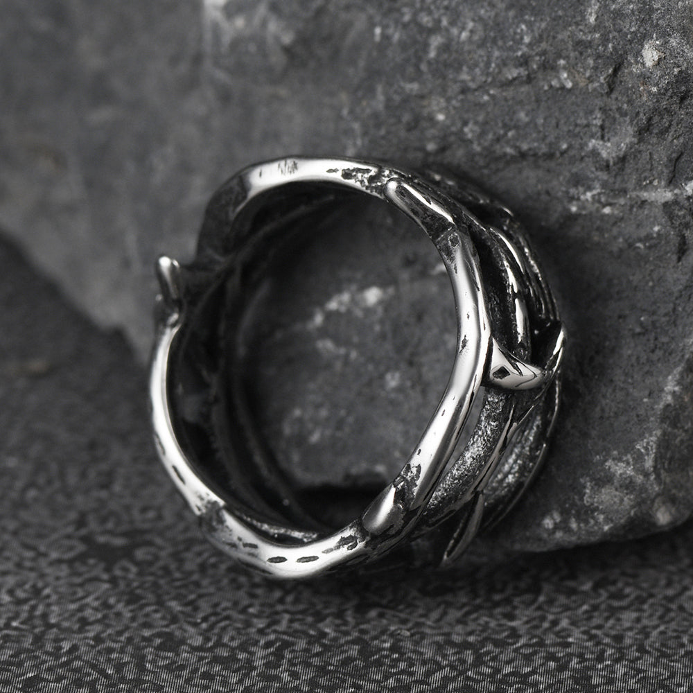 FaithHeart Christian Crown of Thorns Ring Stainless Steel For Men FaithHeart