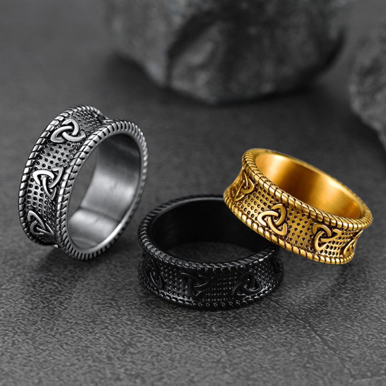 FaithHeart Viking Celtic Knot Band Ring For Men FaithHeart
