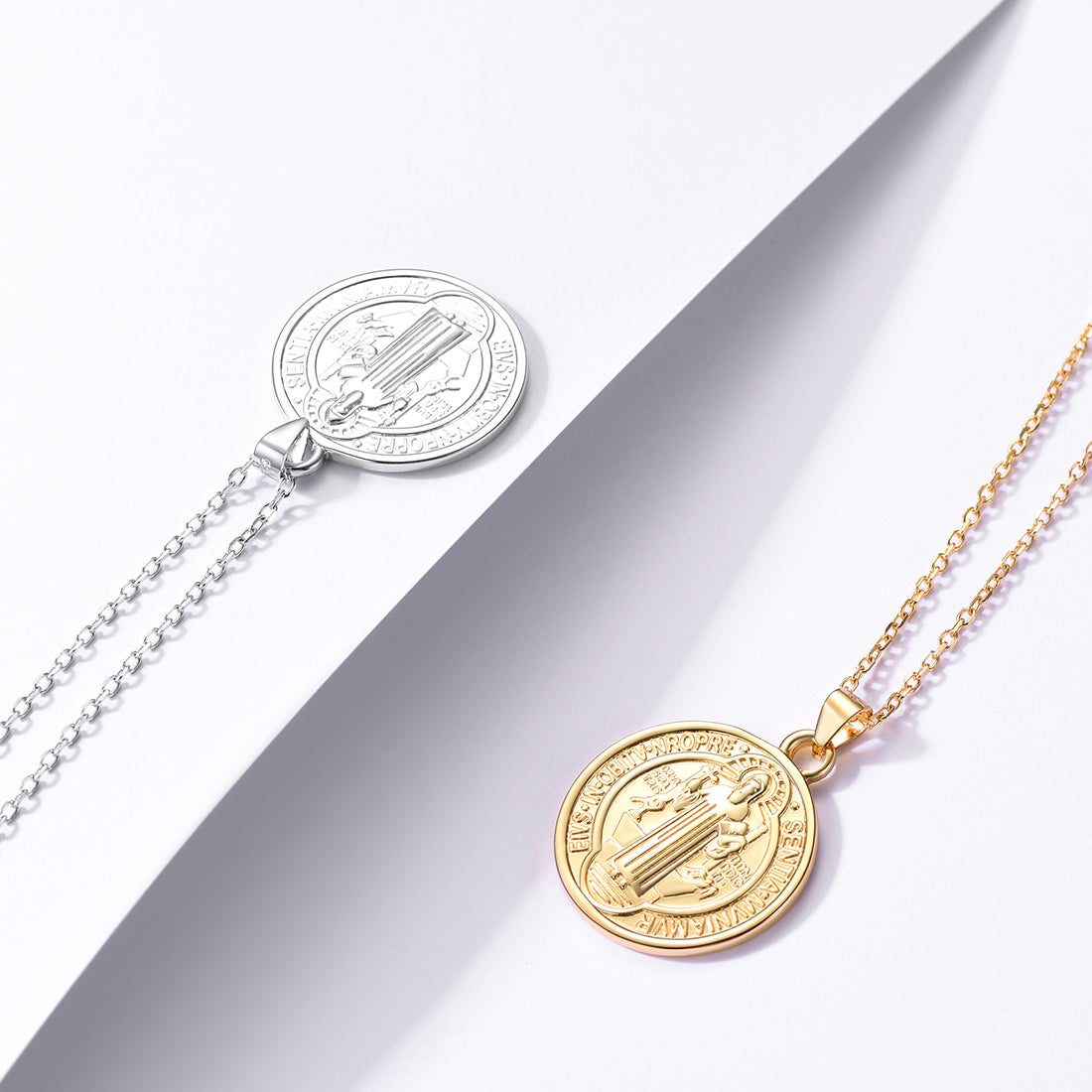 FaithHeart Sterling Silver Saint Benedict Necklace FaithHeart
