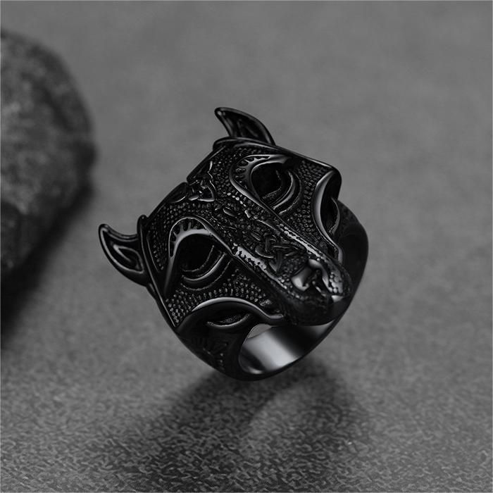 FaithHeart Viking Celtic Wolf Ring for Men Stainless Steel FaithHeart