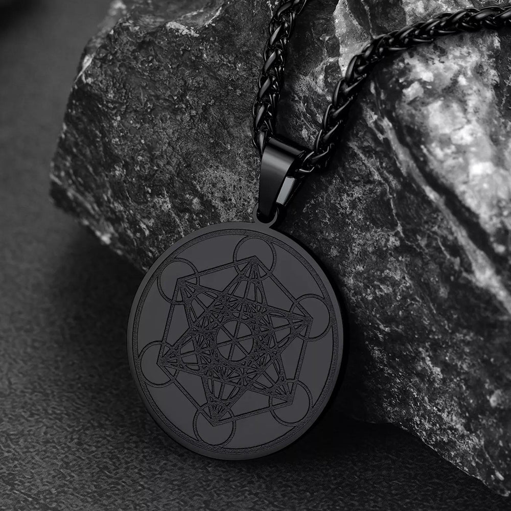FaithHeart Metatron's Cube Pendant Necklace For Men FaithHeart