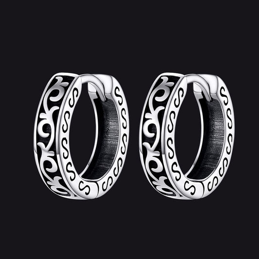FaithHeart 925 Sterling Silver Celtic Huggie Hoop Earrings For Men FaithHeartimg