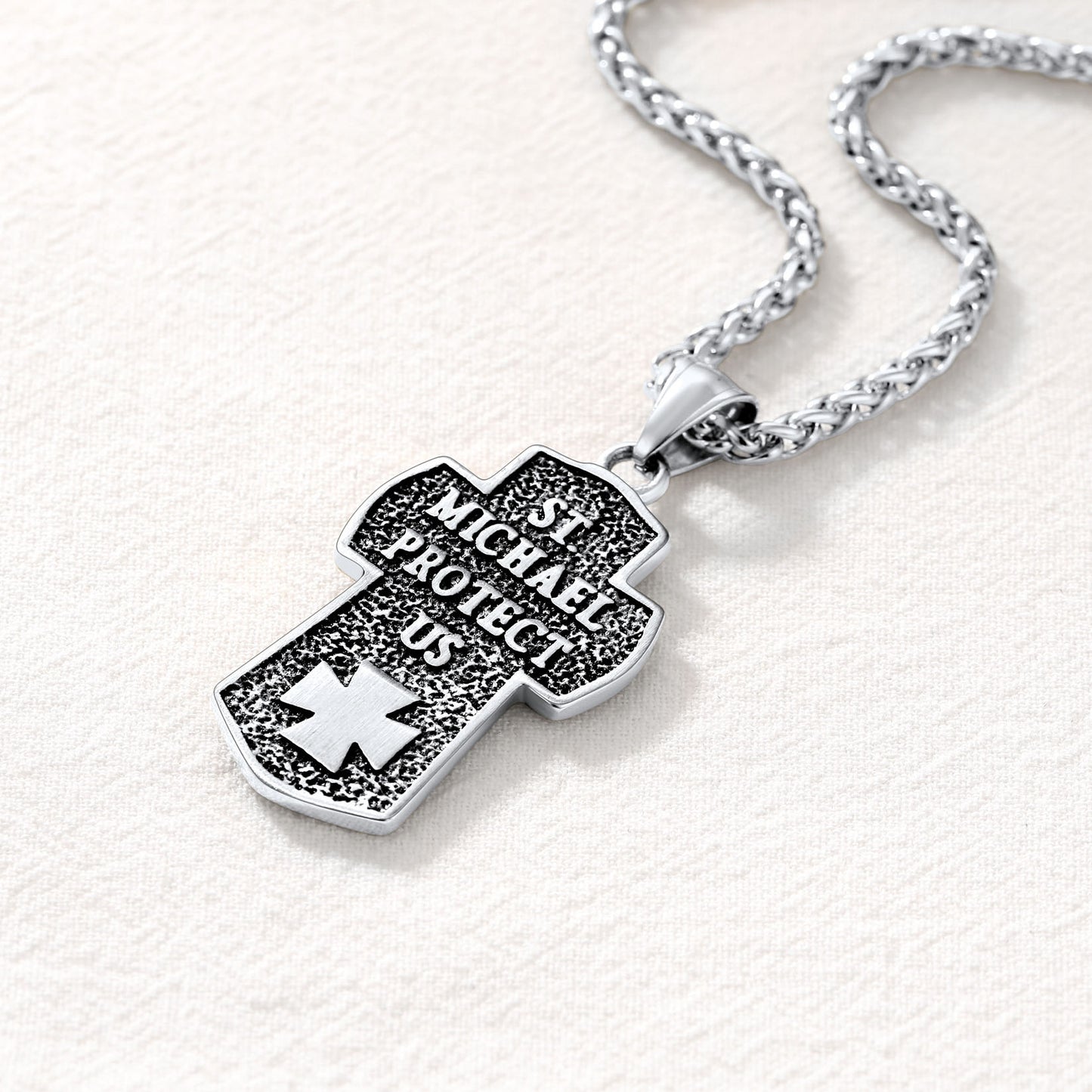 FaithHeart Archangel St. Michael Cross Necklace Protection Pendant FaithHeart