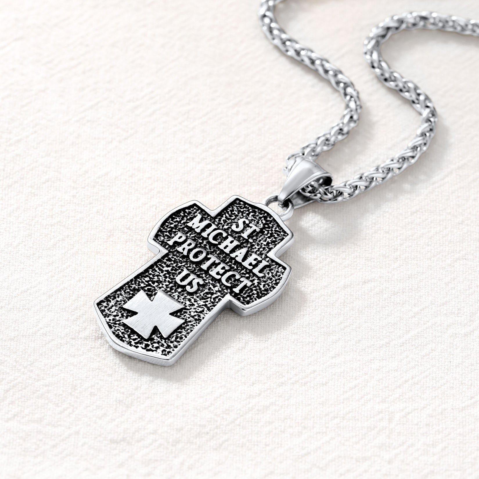FaithHeart Archangel St. Michael Cross Necklace Protection Pendant FaithHeart