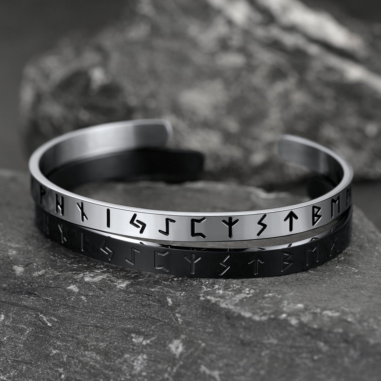 FaithHeart Norse Viking Runes Cuff Bracelet For Men FaithHeart
