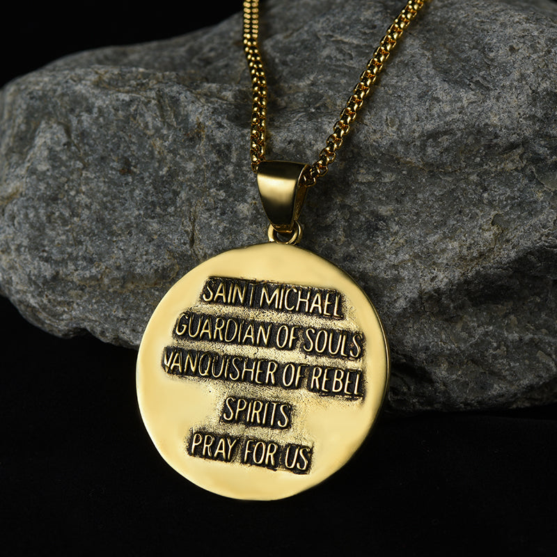 FaithHeart The Archangel St. Michael Medal Necklace For Men FaithHeart