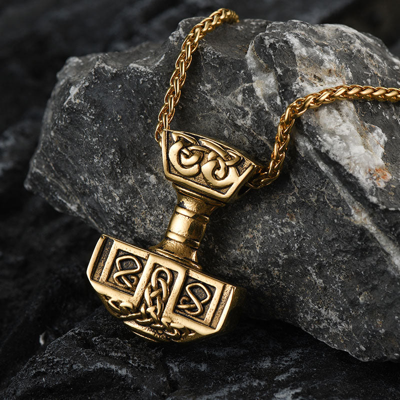 FaithHeart Norse Viking Thor's Hammer Necklace Mjolnir Pendant for Men FaithHeart