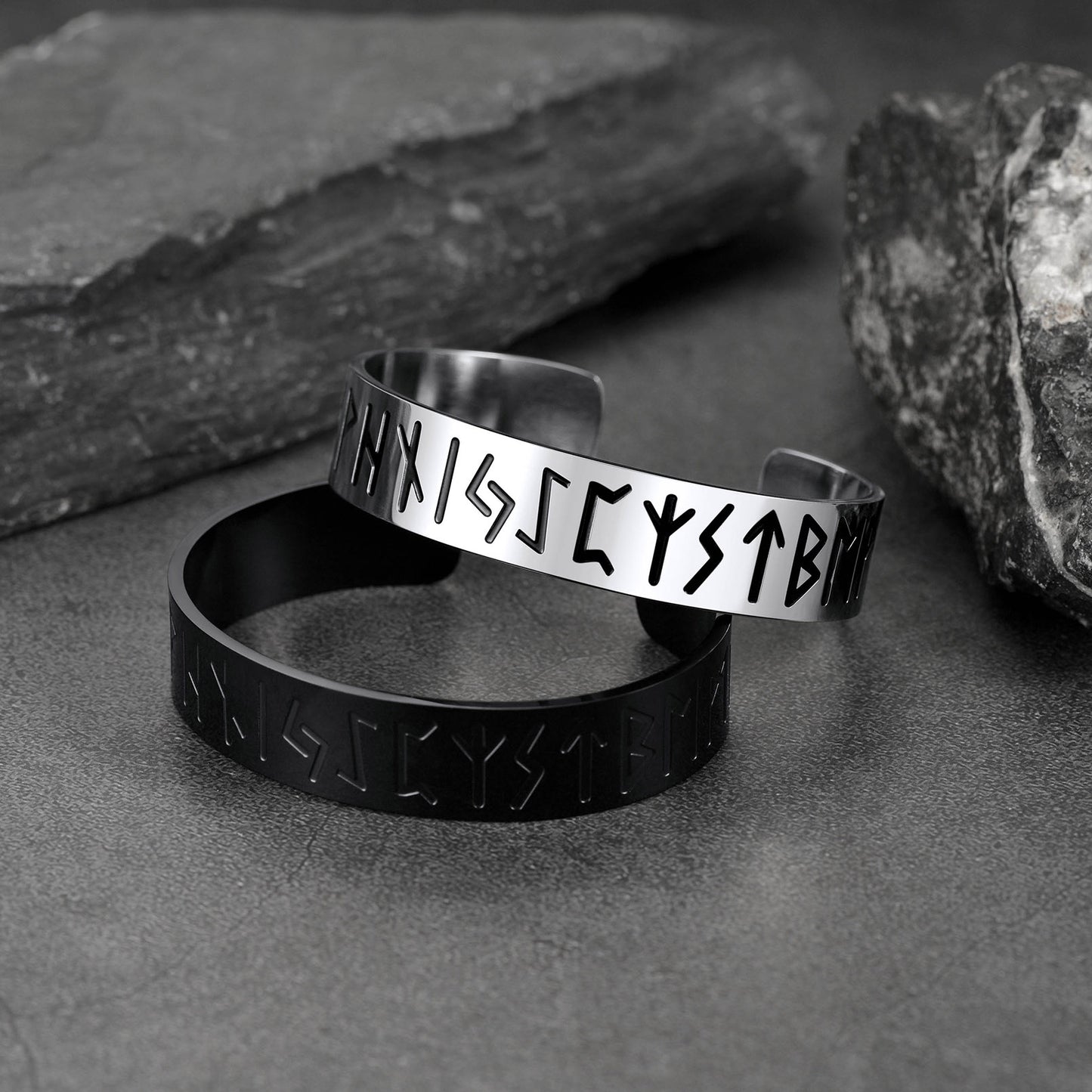 FaithHeart Viking Rune Cuff Bracelet For Men FaithHeart
