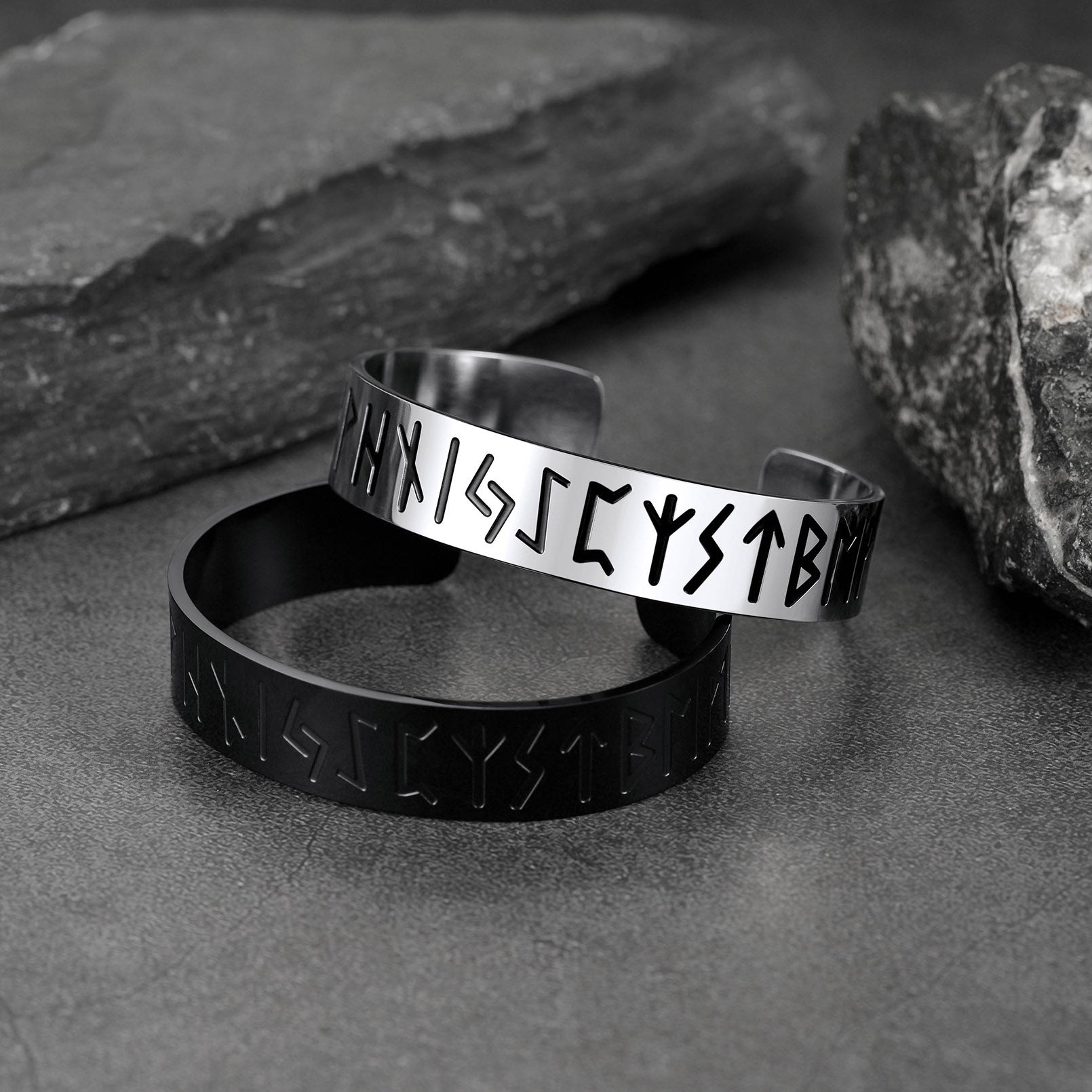 FaithHeart Viking Rune Cuff Bracelet For Men FaithHeart