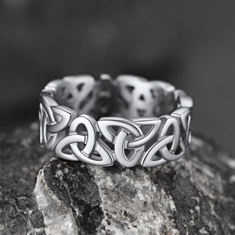 FaithHeart Viking Celtic Knot Ring Triquetra Ring For Men FaithHeart