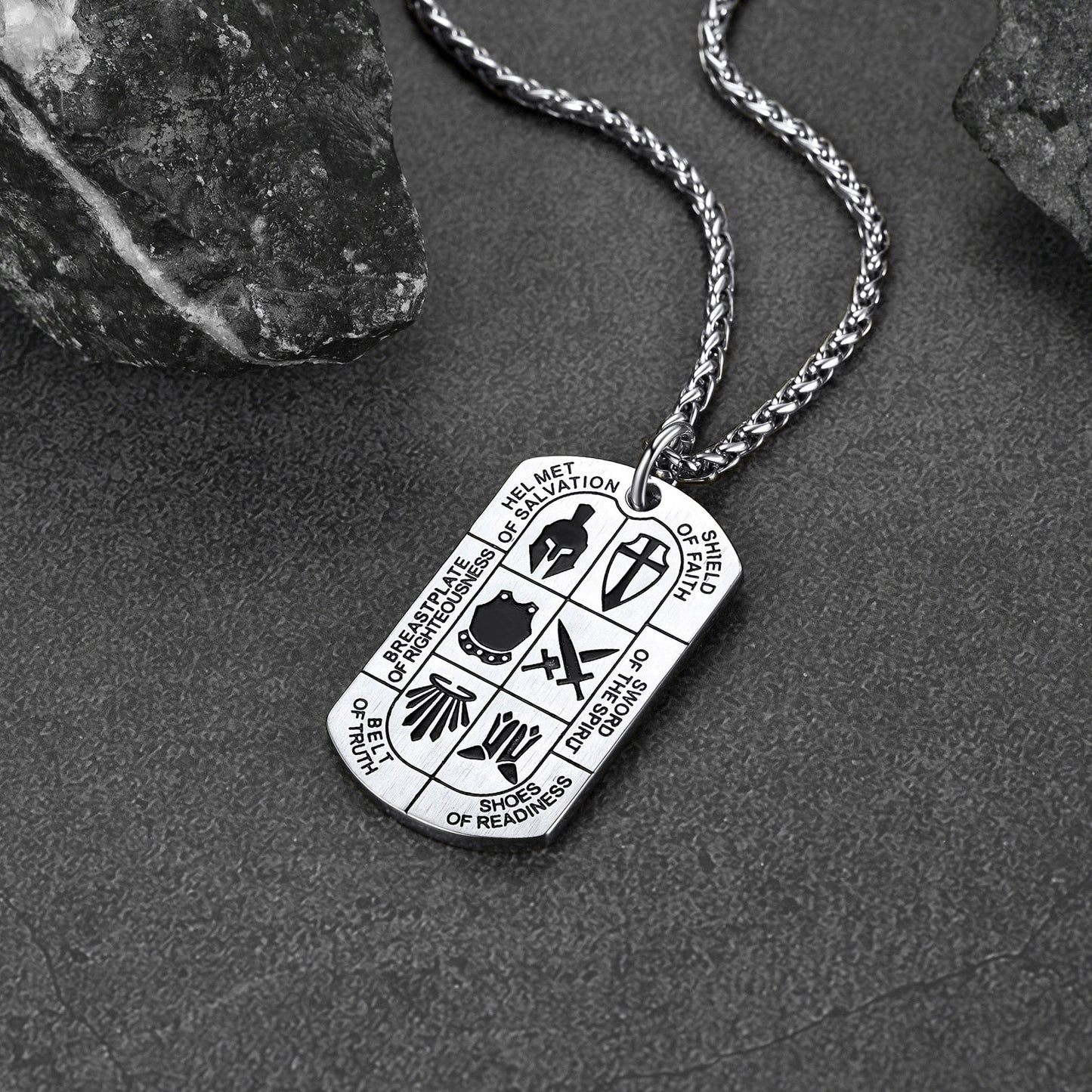 FaithHeart Religious Knights Templar Dog Tag Necklace For Men FaithHeart
