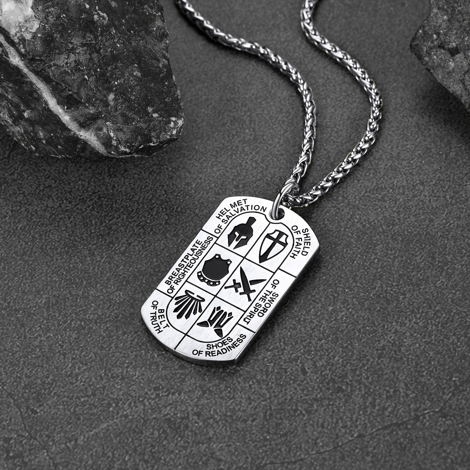 FaithHeart Religious Knights Templar Dog Tag Necklace For Men FaithHeart