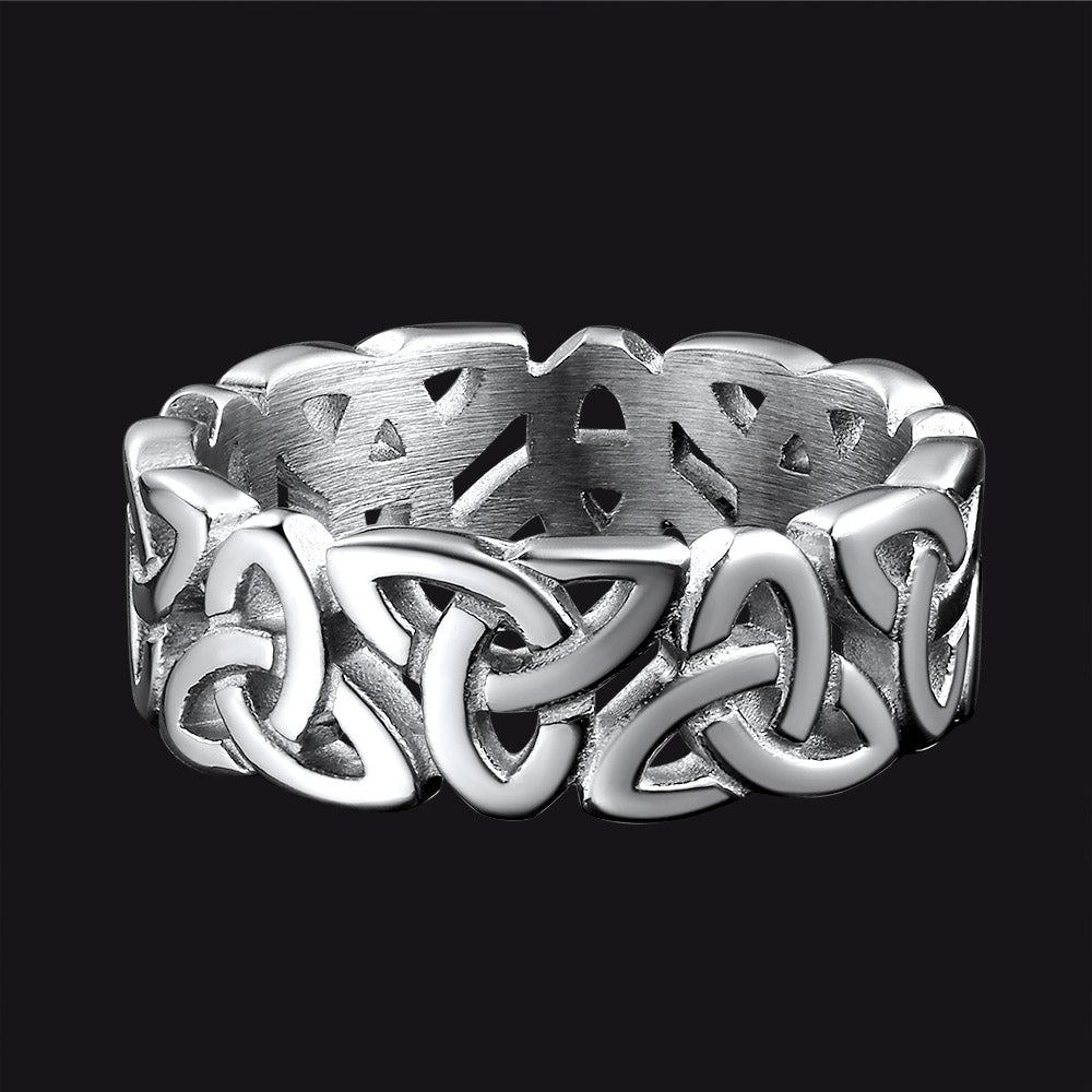 FaithHeart Viking Celtic Knot Ring Triquetra Ring For Men FaithHeart