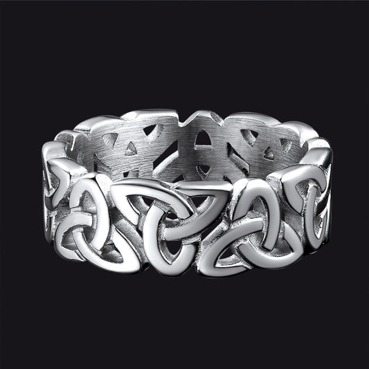 FaithHeart Viking Celtic Knot Ring Triquetra Ring For Men FaithHeartimg