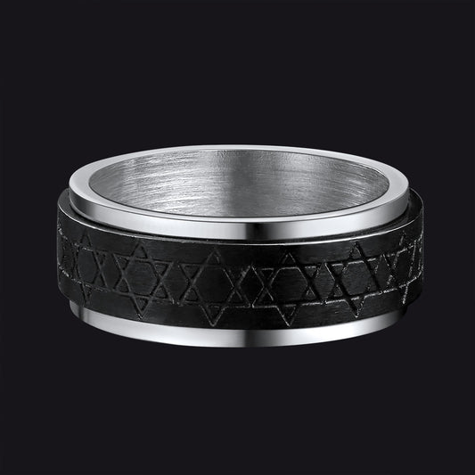 FaithHeart Star of David Spinner Anxiety Ring For Men FaithHeartimg