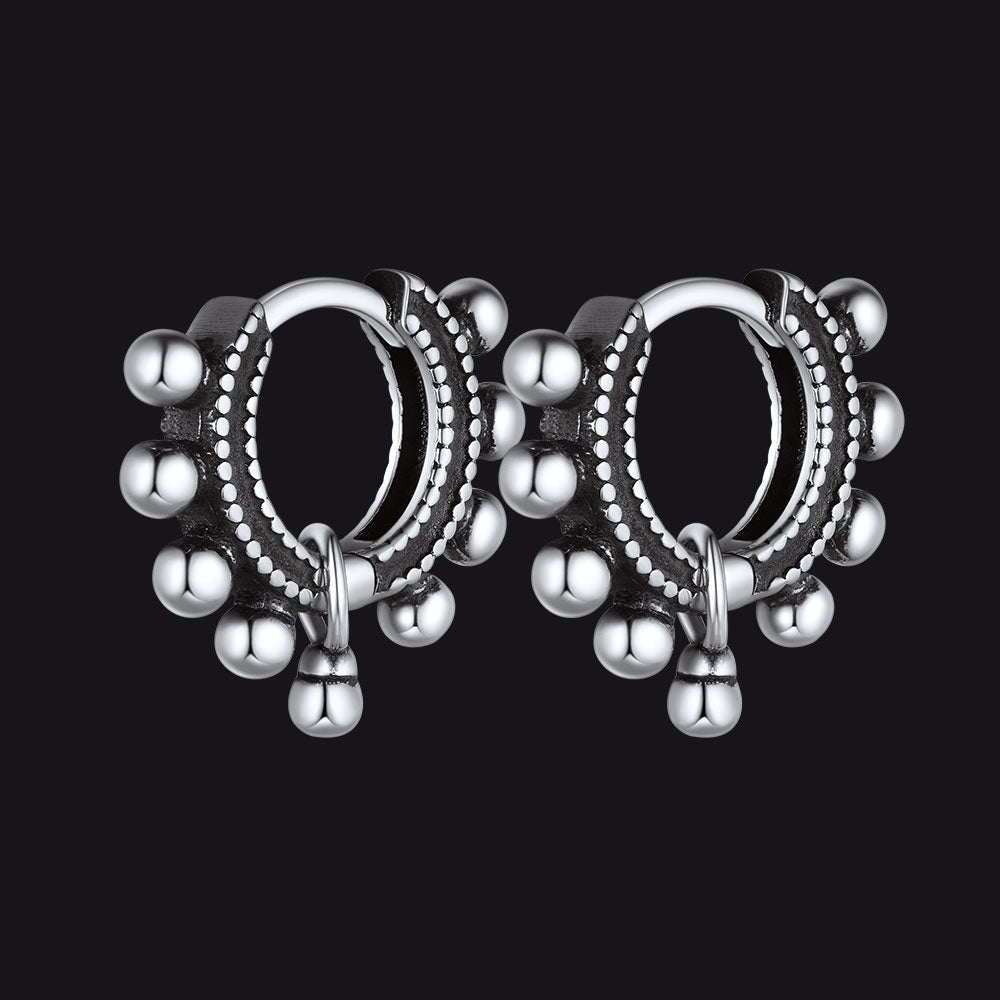 FaithHeart Sterling Silver Cartilage Huggie Hoop Earrings For Men FaithHeart
