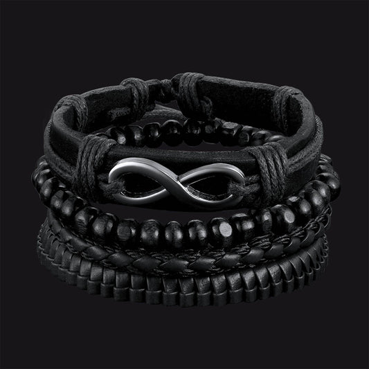 FaithHeart Infinite Woven Cuff Rope Leather Bracelet for Men FaithHeartimg