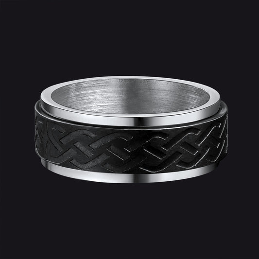 FaithHeart Celtic Knot Spinner Ring Anxiety Rotatable Ring For Men FaithHeart