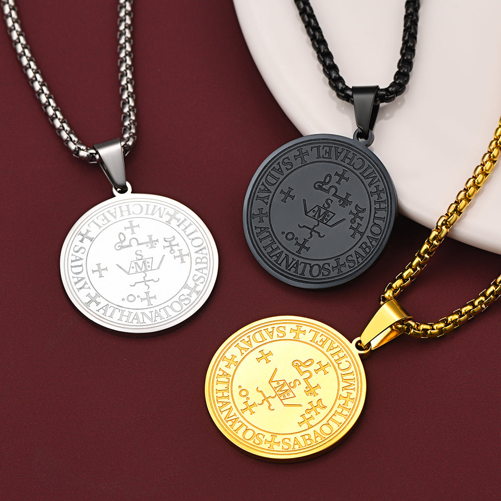 FaithHeart Sigil of Archangel Michael Talisman Necklace for Men FaithHeart