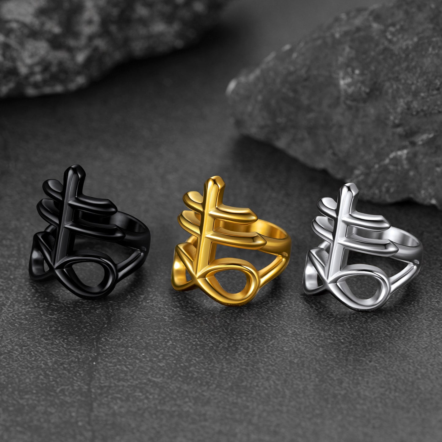FaithHeart Satanic Leviathan Cross Ring For Men FaithHeart