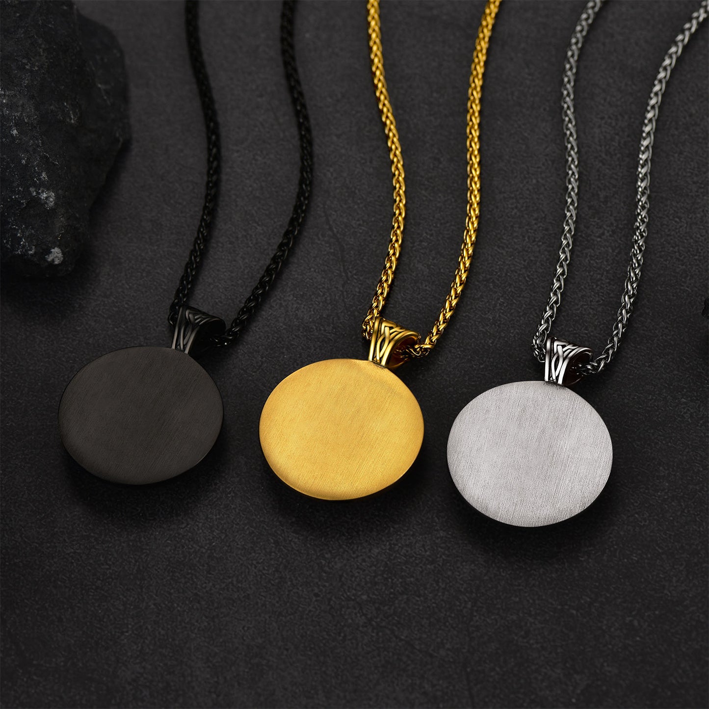 FaithHeart Viking Wolf Amulet Necklace With Runes For Men FaithHeart