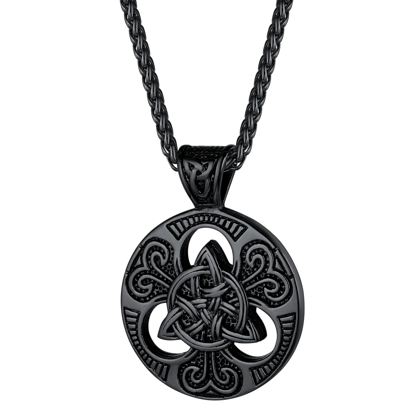 FaithHeart Vintage Celtic Triple Knot Necklace Amulet Pendant for Men FaithHeart