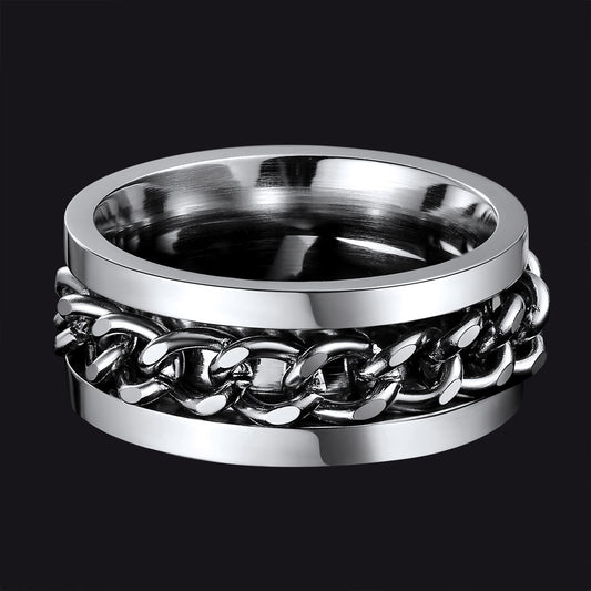 FaithHeart Cuban Chain Fidget Ring for Anxiety for Men FaithHeartimg