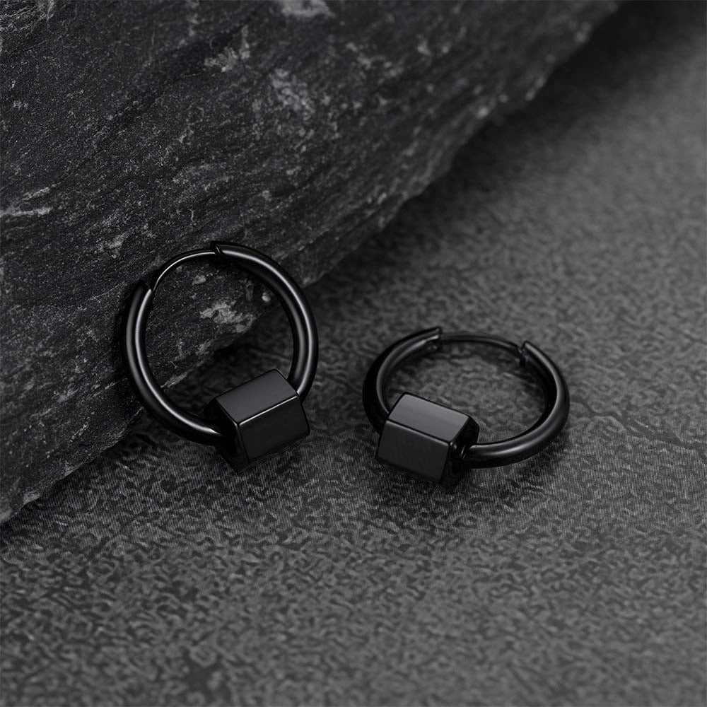 FaithHeart Punk Hexagon Hoop Earrings For Men FaithHeart