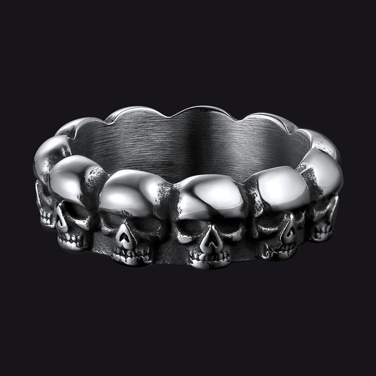 FaithHeart Gothic Punk Skull Ring For Men Stainless Steel FaithHeartimg