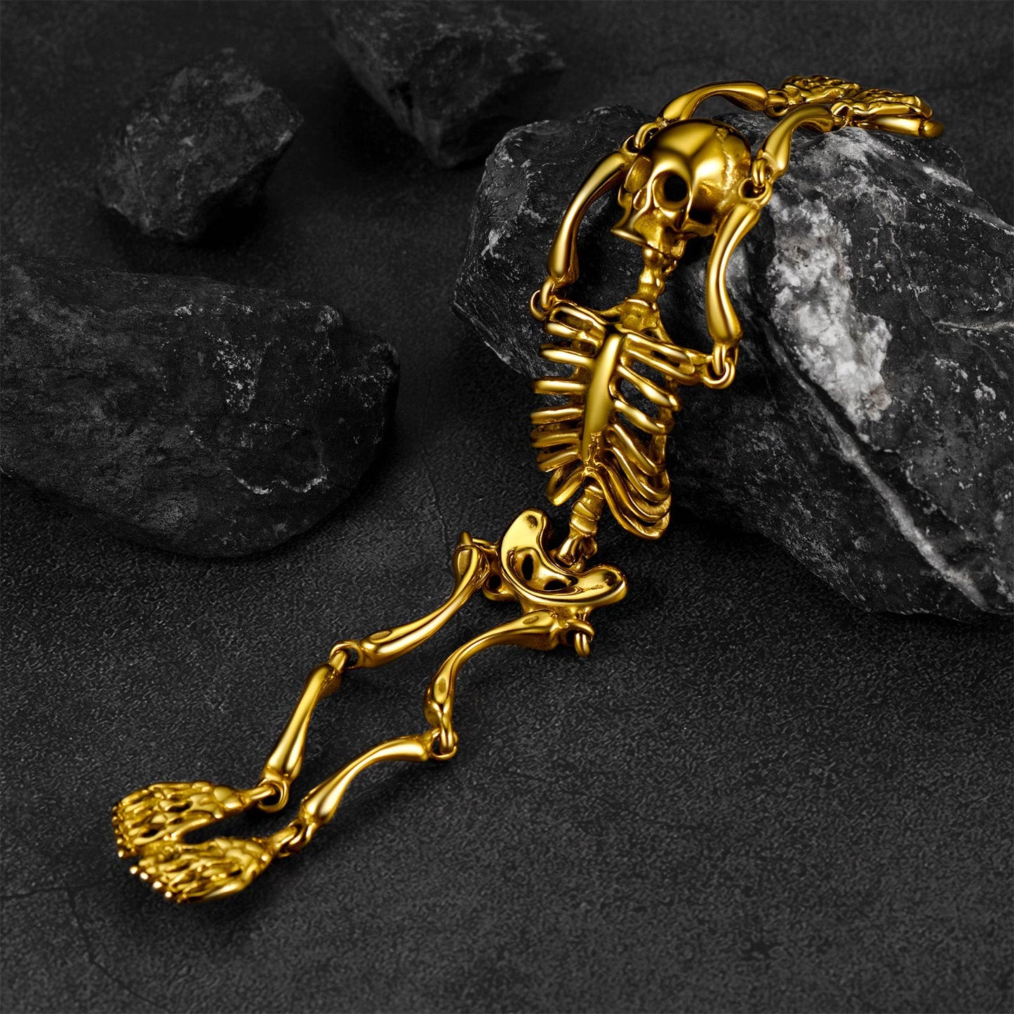 FaithHeart Stainless Steel Body Skull Skeleton Bracelet for Men FaithHeart