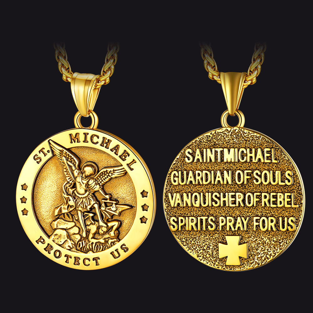 FaithHeart Archangel St. Michael Pendant Necklace for Men FaithHeart