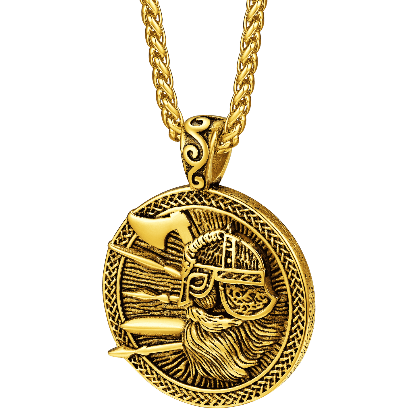 FaithHeart Norse Viking Odin Warrior Pendant Necklace for Men FaithHeart