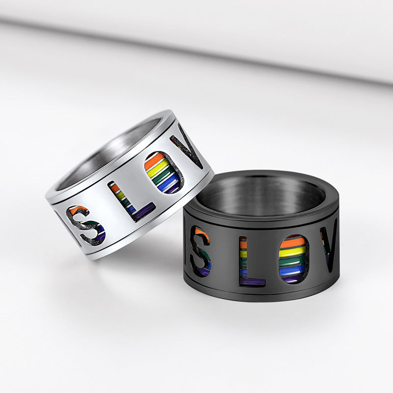 FaithHeart Popular Rainbow Love Pride Ring, Fidget Anxiety Ring for LGBT FaithHeart