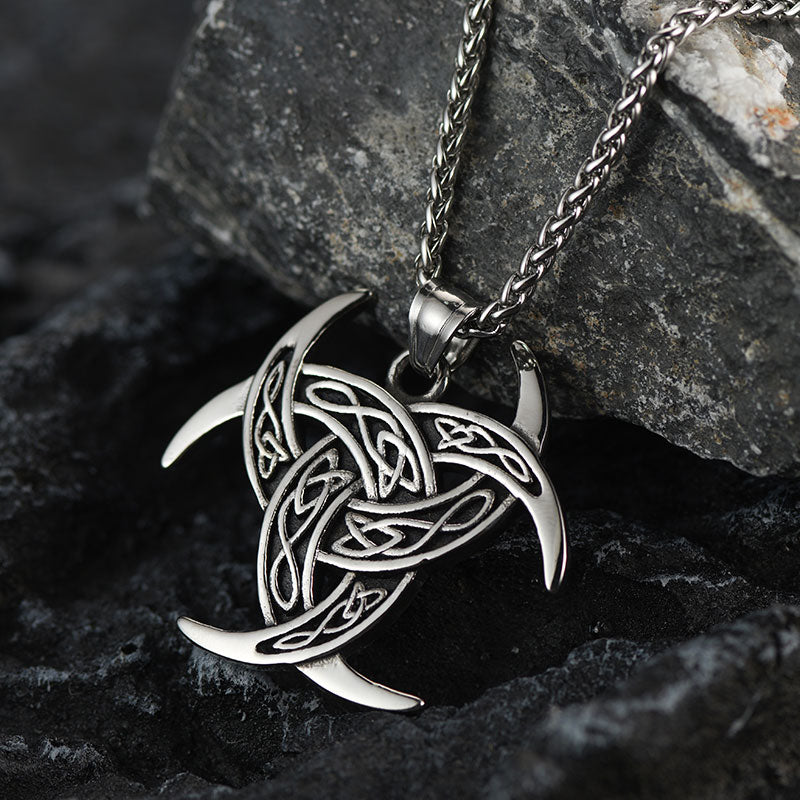 FaithHeart Viking Odin Triple Horn Necklace for Men FaithHeart
